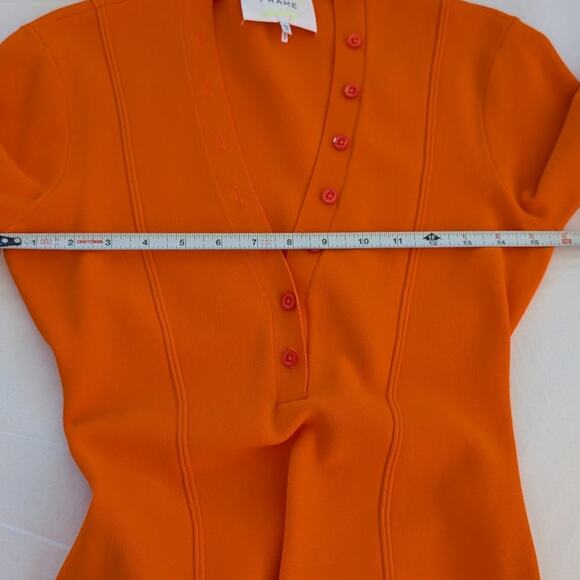 FRAME x Julia Sarr Jamois Orange Cut-Out Stretch-Woven Mini Dress, size XS - Picture 9 of 12